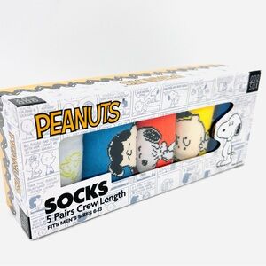 Peanuts Snoopy 5 Pair Pack Crew Socks Size 6-13 Woodstock NIB
‘